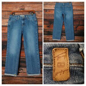 Tommy Hilfiger Hipster Jeans Size 4 Ankle Cuffed Vintage '04 Blue Denim